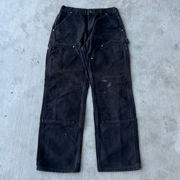 Vintage Y2K Carhartt black double knee work wear carpenter pants